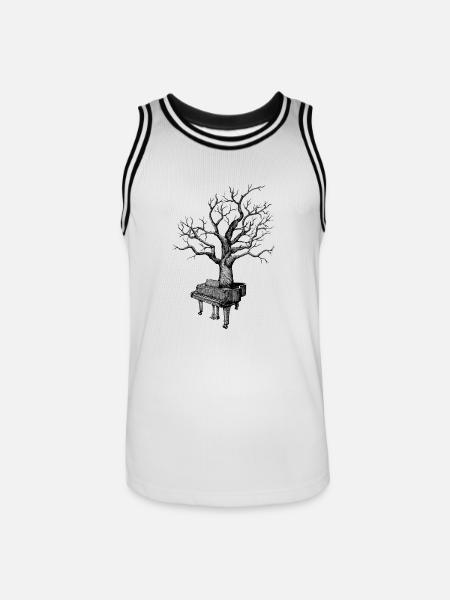 piano - Men's Basketball Jersey - white/black
