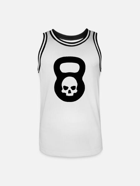 Kettlebell Ghost Black - Männer Basketball-Trikot - Weiß/Schwarz