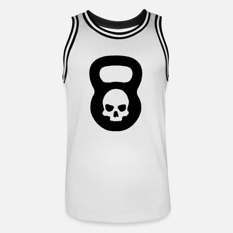 Kettlebell Ghost Black - Männer Basketball-Trikot - Weiß/Schwarz