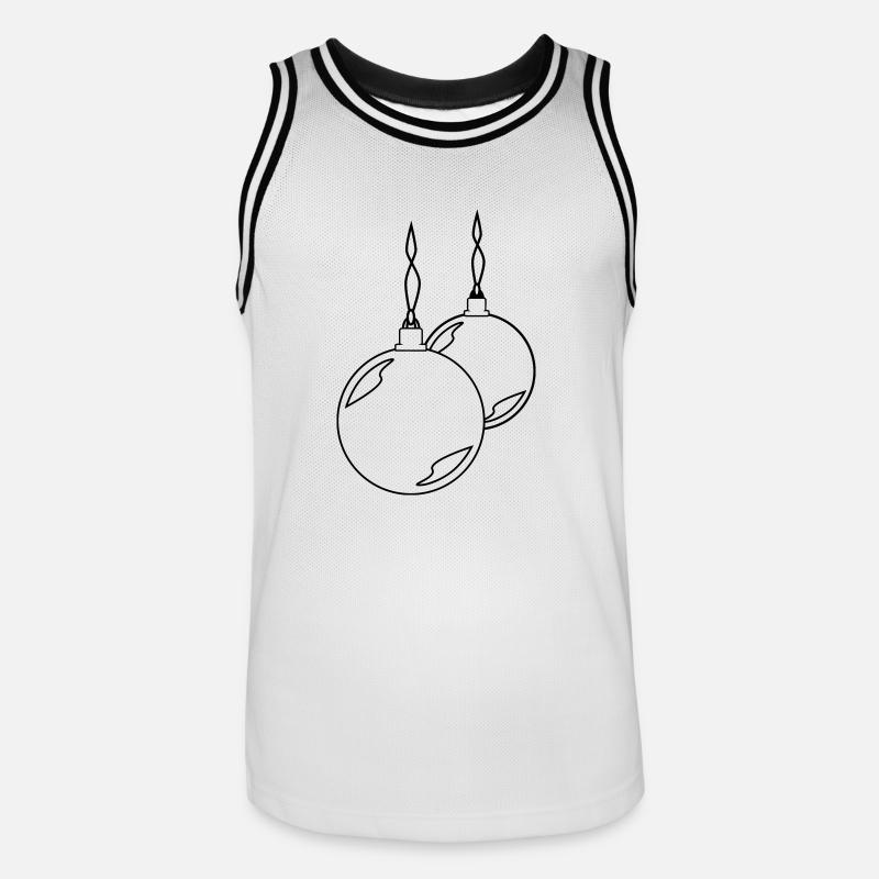 zwei Weihnachtskugeln - Männer Basketball-Trikot - Weiß/Schwarz
