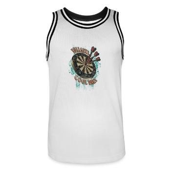 Bullseye Cool Dart - Dart T-Shirts RAHMENLOS - - Männer Basketball-Trikot - Weiß/Schwarz - Vorne - AI Model Male 185 dark (185cm)