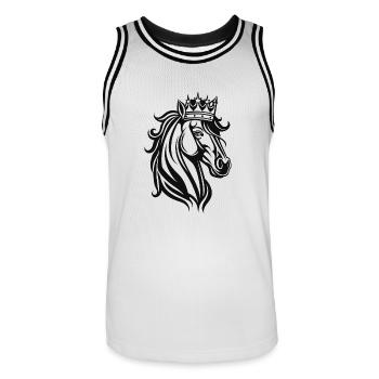 Couronnement en noir et blanc - Maillot de basket Homme - blanc/noir - Devant - AI Model Male 185 dark (185cm)