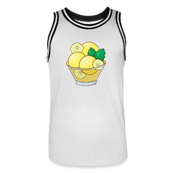 Ice cream ice cream ice cream ice cream ball ice cream sundae - Men's Basketball Jersey - white/black - Front - AI Model Male 185 dark (185cm)