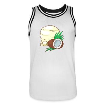 Kokosnuss Eis Speiseeis Eiskrem Eiscreme Kugeleis - Männer Basketball-Trikot - Weiß/Schwarz - Vorne - AI Model Male 185 dark (185cm)