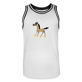 horse 01 - Men's Basketball Jersey - white/black - Front - AI Model Male 185 dark (185cm)