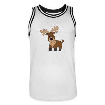 deer - Men's Basketball Jersey - white/black - Front - AI Model Male 185 dark (185cm)