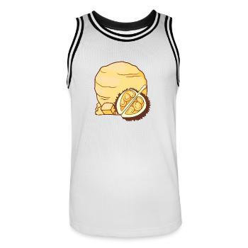 Durian ice cream ice cream ice cream ice cream ice cream - Men's Basketball Jersey - white/black - Front - AI Model Male 185 dark (185cm)