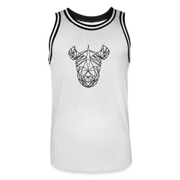 Rhino LowPoly Black & White - Men's Basketball Jersey - white/black - Front - AI Model Male 185 dark (185cm)
