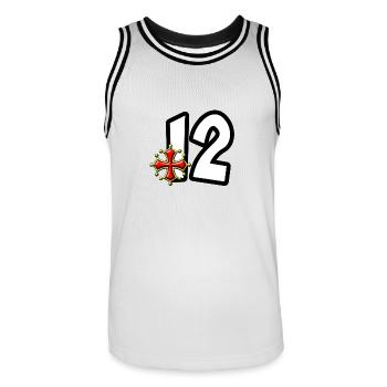 12 Aveyron - Maillot de basket Homme - blanc/noir - Devant - AI Model Male 185 dark (185cm)