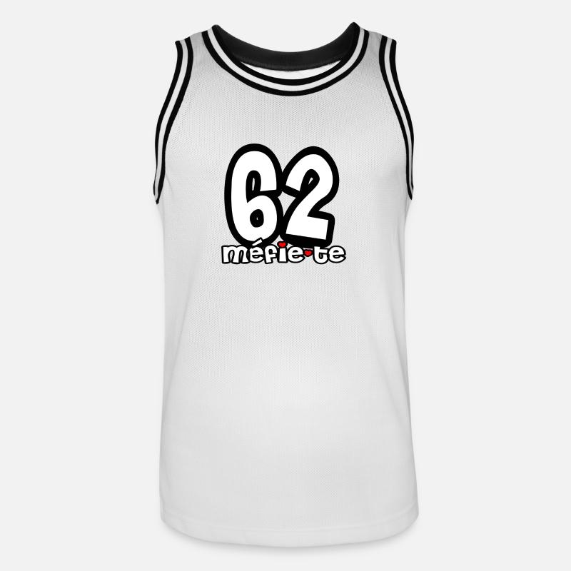 62 méfie te Pas de Calais - Maillot de basket Homme - blanc/noir