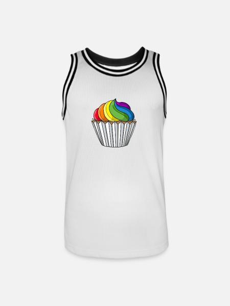 Gay Pride Cupcake - Men's Basketball Jersey - white/black