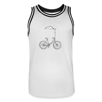 Vintage Bicycle Old School Minimalist Gift - Men's Basketball Jersey - white/black - Front - AI Model Male 185 dark (185cm)