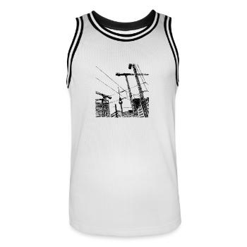 Berlin - Maillot de basket Homme - blanc/noir - Devant - AI Model Male 185 dark (185cm)