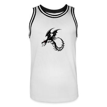 dragon tribal tattoo shape 2004 x - Men's Basketball Jersey - white/black - Front - AI Model Male 185 dark (185cm)