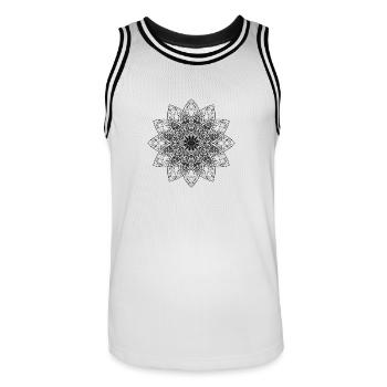 Mandala - Men's Basketball Jersey - white/black - Front - AI Model Male 185 dark (185cm)
