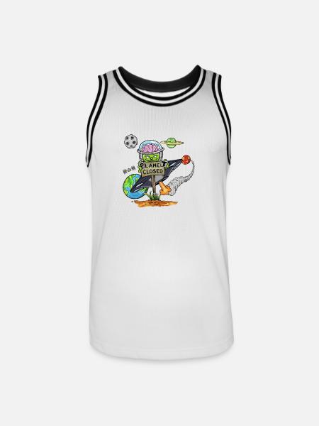 Planet Closed - Men's Basketball Jersey - white/black