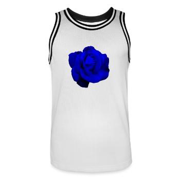 Rose bleue - Maillot de basket Homme - blanc/noir - Devant - AI Model Male 185 dark (185cm)