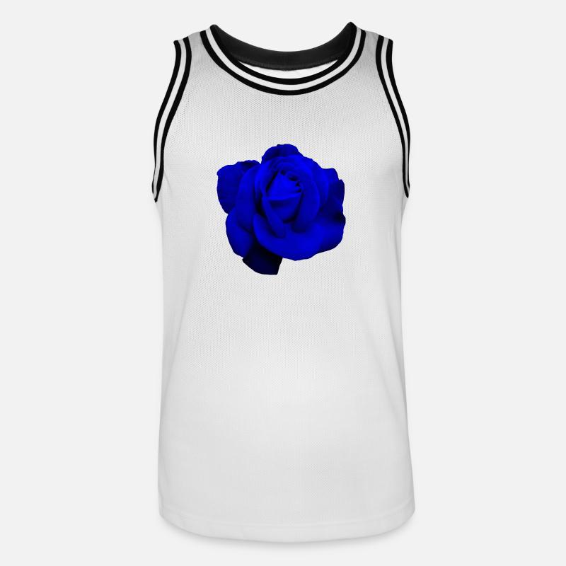 Blaue Rose - Männer Basketball-Trikot - Weiß/Schwarz