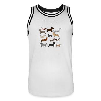 super mignon teckel , idée cadeau , poster - Maillot de basket Homme - blanc/noir - Devant - AI Model Male 185 dark (185cm)