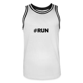 Running Run #Run Sport Running Sport - Men's Basketball Jersey - white/black - Front - AI Model Male 185 dark (185cm)