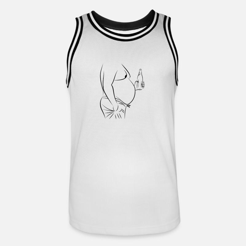 Beer belly (gift idea) - Men's Basketball Jersey - white/black