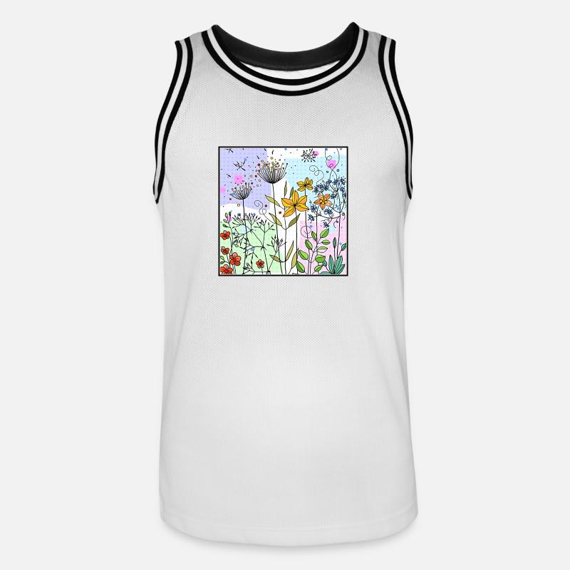 Blumen - Männer Basketball-Trikot - Weiß/Schwarz