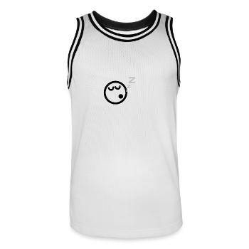 tired emoji - Männer Basketball-Trikot - Weiß/Schwarz - Vorne - AI Model Male 185 dark (185cm)
