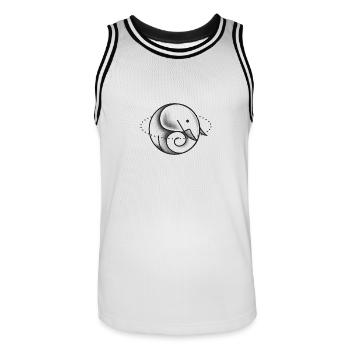 Elephant cute circle gray - Men's Basketball Jersey - white/black - Front - AI Model Male 185 dark (185cm)