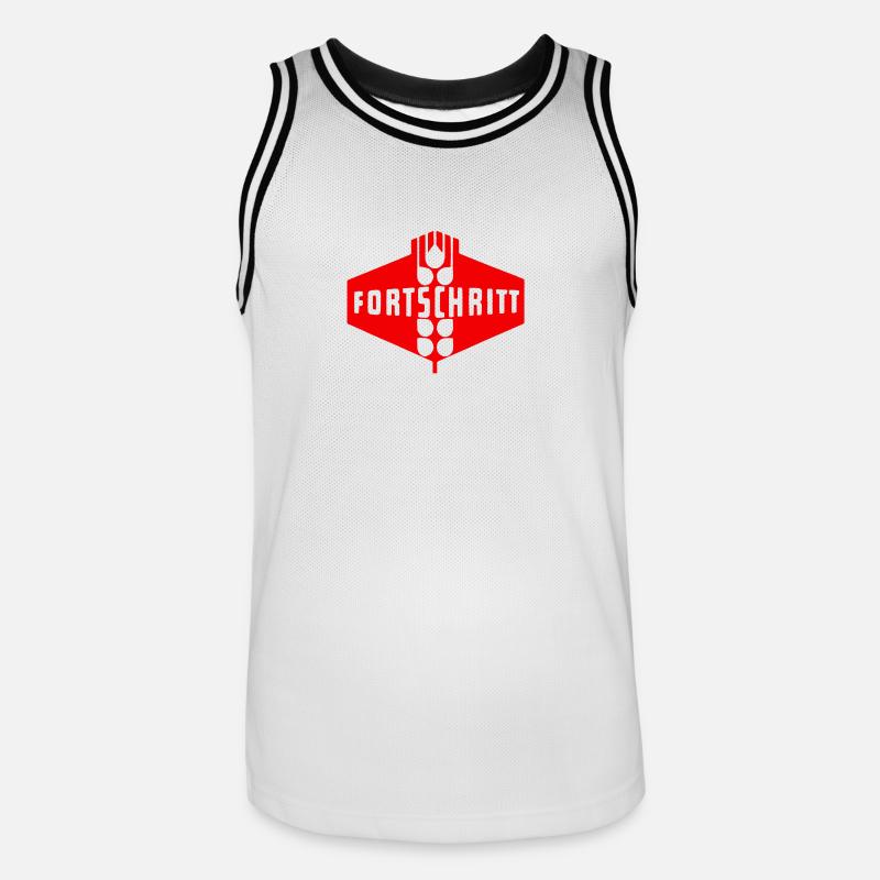 progrès - Maillot de basket Homme - blanc/noir