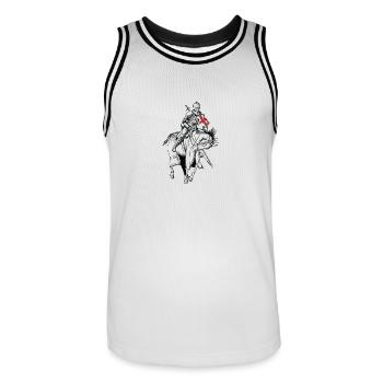Chevalier - Croisé - Chevalier - Épée - Maillot de basket Homme - blanc/noir - Devant - AI Model Male 185 dark (185cm)