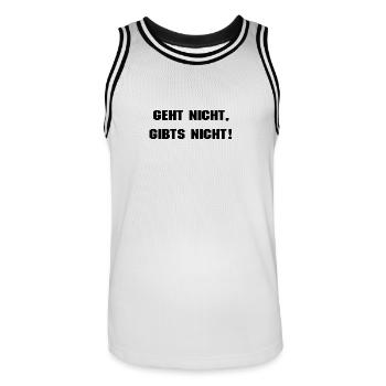 Geht nicht, gibt's nicht! - Männer Basketball-Trikot - Weiß/Schwarz - Vorne - AI Model Male 185 dark (185cm)