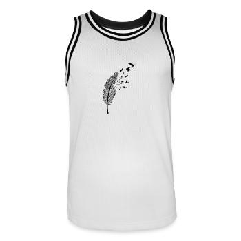 Feather and bird - Men's Basketball Jersey - white/black - Front - AI Model Male 185 dark (185cm)