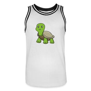 Turtle gift animal nature cartoon kids cute - Men's Basketball Jersey - white/black - Front - AI Model Male 185 dark (185cm)