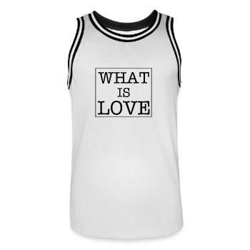 What Is Love SayingS Text Love Gift - Men's Basketball Jersey - white/black - Front - AI Model Male 185 dark (185cm)