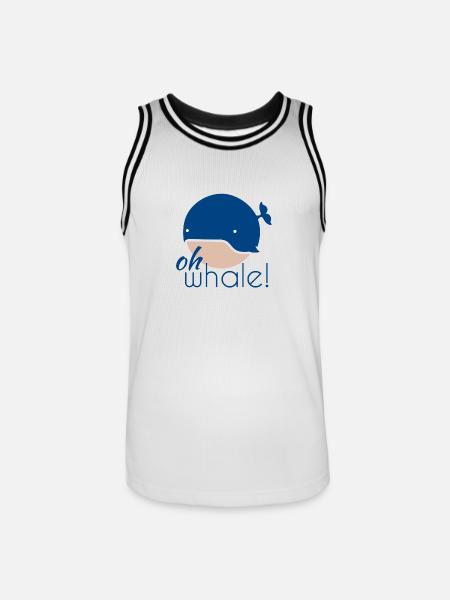 Oh whale! - Men's Basketball Jersey - white/black
