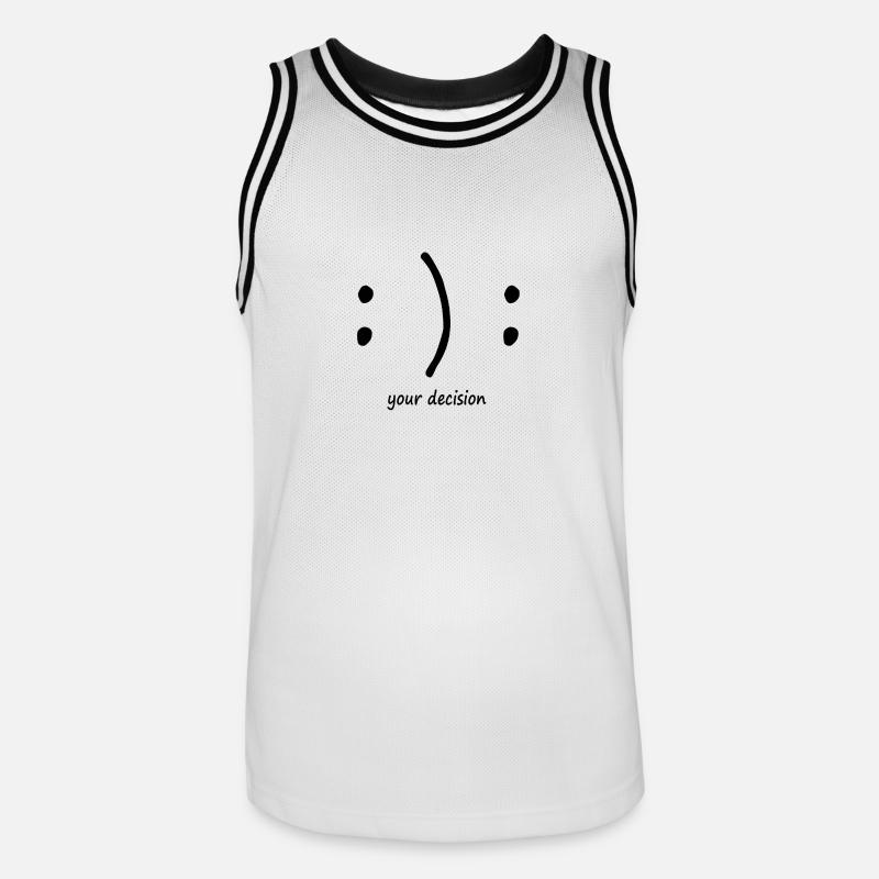 glücklich oder traurig? Emotionen Smiley - Männer Basketball-Trikot - Weiß/Schwarz