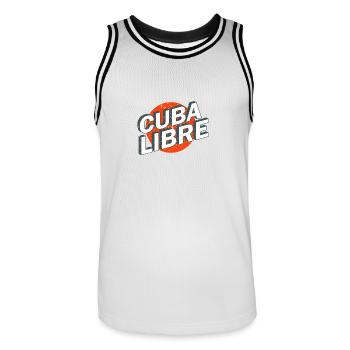 Cuba Libre Retro Poster - Männer Basketball-Trikot - Weiß/Schwarz - Vorne - AI Model Male 185 dark (185cm)