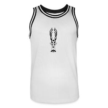 Cerf mythologie indienne - Maillot de basket Homme - blanc/noir - Devant - AI Model Male 185 dark (185cm)