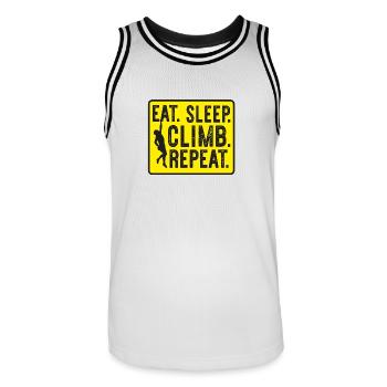 Free climbing - climbing - sports - hobbies - Men's Basketball Jersey - white/black - Front - AI Model Male 185 dark (185cm)