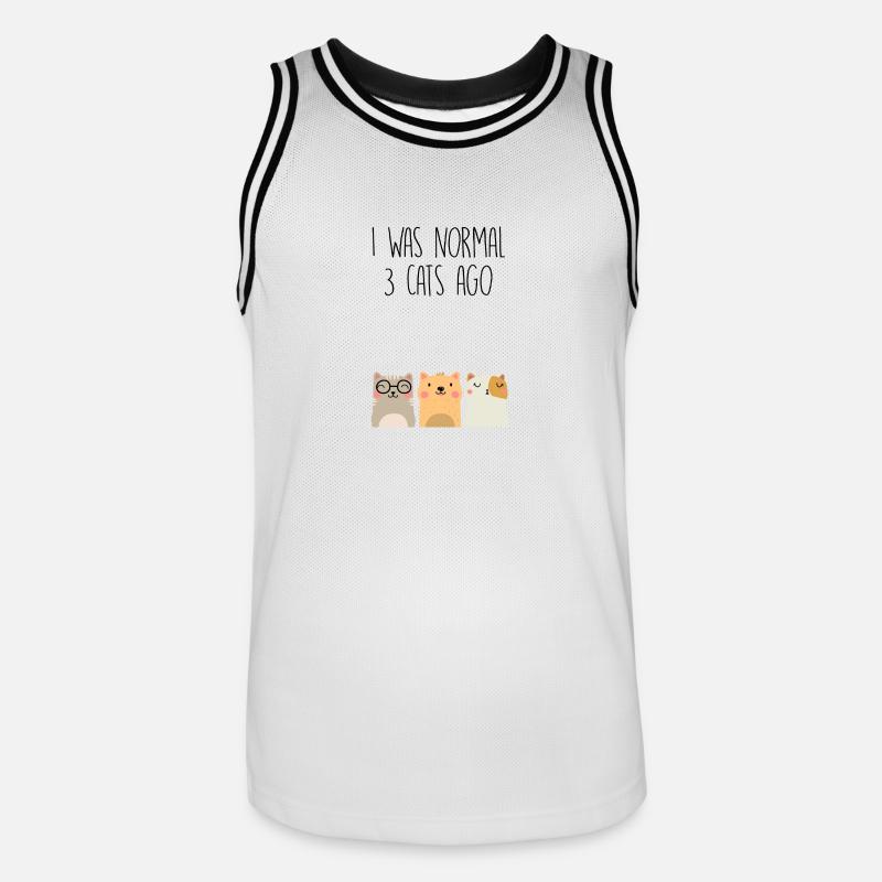 J'étais normal il y a 3 chats - Maillot de basket Homme - blanc/noir