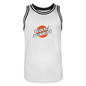 Tequila Sunrise Reto Vintage Logo - Männer Basketball-Trikot - Weiß/Schwarz - Vorne - AI Model Male 185 dark (185cm)