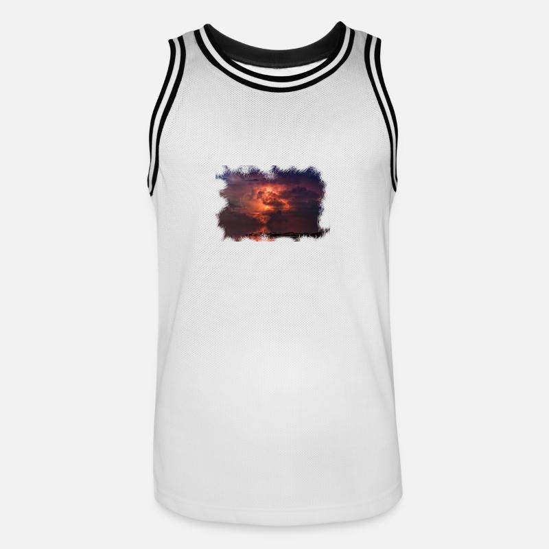 Scratched 'Thunder' - Men's Basketball Jersey - white/black