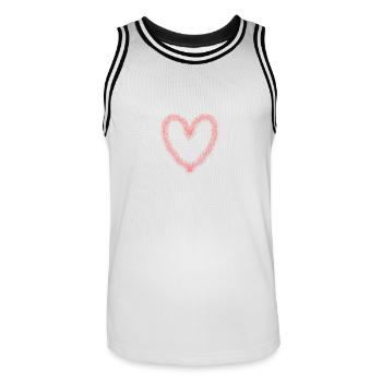 cœur - Maillot de basket Homme - blanc/noir - Devant - AI Model Male 185 dark (185cm)