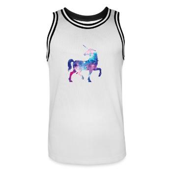Galaxy licorne - Maillot de basket Homme - blanc/noir - Devant - AI Model Male 185 dark (185cm)