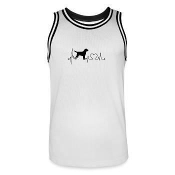 Coeur de coeur de coeur amour coeur ligne cadeau - Maillot de basket Homme - blanc/noir - Devant - AI Model Male 185 dark (185cm)