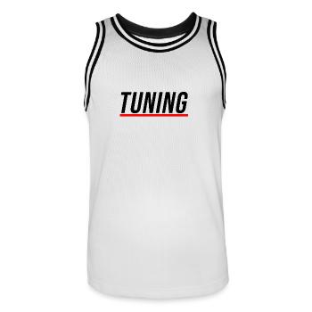 TUNING - Car Tuning Gift Gift Idea - Men's Basketball Jersey - white/black - Front - AI Model Male 185 dark (185cm)