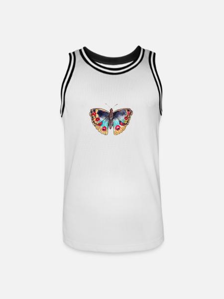 Bunter Schmetterling - Männer Basketball-Trikot - Weiß/Schwarz