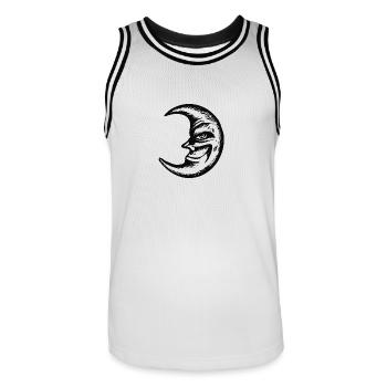 Croissant à la recherche du mal (noir) - Maillot de basket Homme - blanc/noir - Devant - AI Model Male 185 dark (185cm)