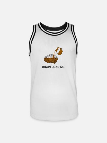 Brain loading by coffee - Men's Basketball Jersey - white/black