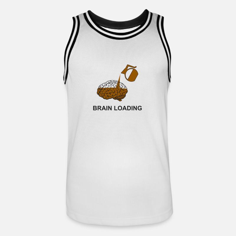 Brain loading by coffee - Männer Basketball-Trikot - Weiß/Schwarz